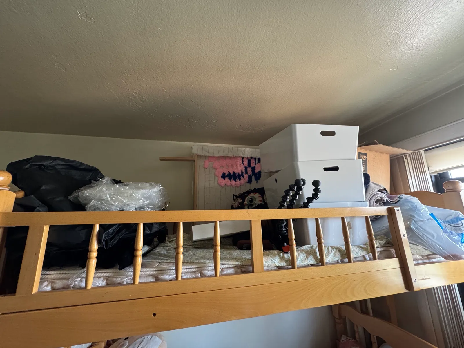 The top bunk, buried.